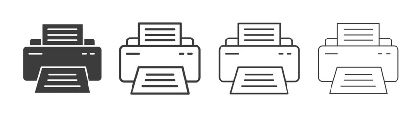 Print icons set vectors graphic designs