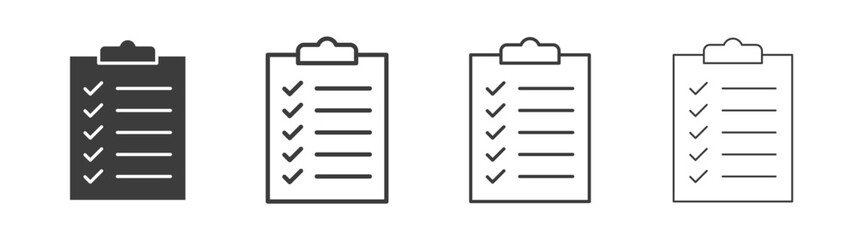 List check icons set vectors graphic designs