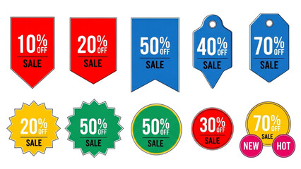 Discount Tags Vector Illustration Marketing and Promotion Labels Banners AI EPS PNG