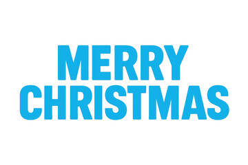 Merry christmas blue lettering over transparent background