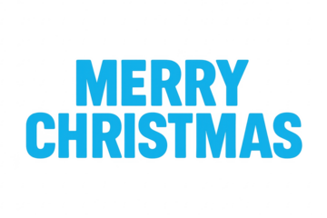 Merry christmas blue lettering over transparent background
