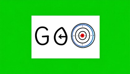 White graphic with green background