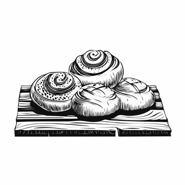 Freshly Baked Kolache Pastries on Wooden Surface