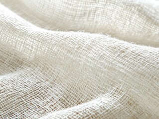 Woven fabric texture of light color, creating soft folds and light patterns
