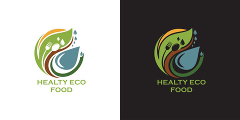 Promote healthy eating with this fresh, eco-friendly food logo showcasing natural ingredients and sustainable practices for your brand's visual identity
