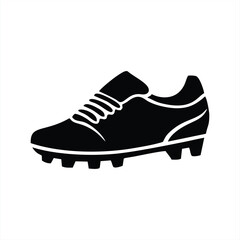 Black Soccer Cleat Graphic Icon