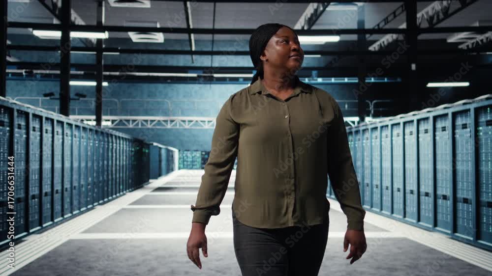 Poster supervisor in data center overseeing large scale it equipment to maintain seamless operations. it ex