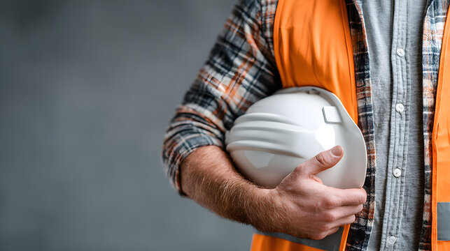 Crazy handsome athlete model holding a hammer and smiling
