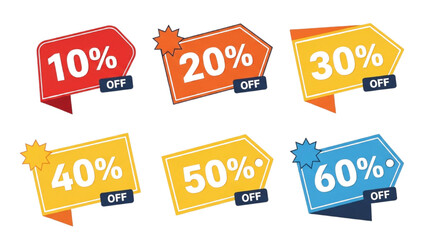 Discount Tags Vector Illustration Marketing and Promotion Labels Banners AI EPS PNG
