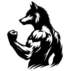 Silueta de músculo de lobo
