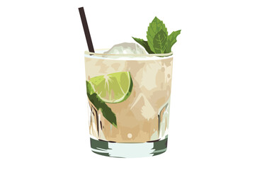 Fototapeta premium Mai Tai cocktail beautiful isolated