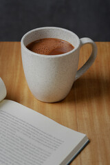 cup of coffee and book