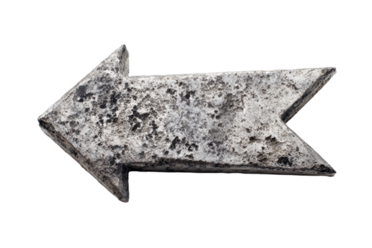 A silver arrow pointing to the left