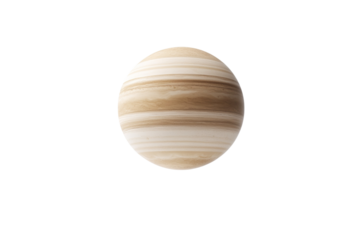 Large, round planet with a brown and tan surface, isolated
