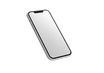 A light gray smartphone angled