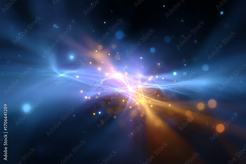 Poster vibrant abstract colors create a cosmic light display in dark space