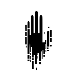 Silueta de mano de matriz simple