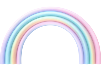 A pastel rainbow arch, with smooth, rounded bands of color, forming a full arc