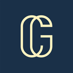 cg letters abstract logo modern style