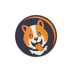 dog animal abstract logo modern style