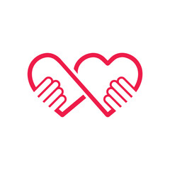 heart hands abstract logo modern style