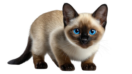 Adorable Siamese Kitten: A charming Siamese kitten captivates with striking blue eyes, elegant markings, and an endearing gaze, exuding an aura of playful curiosity and gentle warmth.