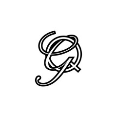 initial letter Q with g script logo