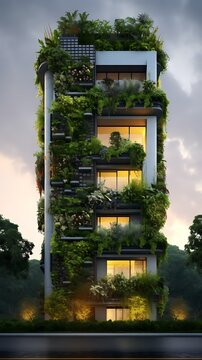 Verdant Residence: A Contemporary High-Rise Embraced by Lush Greenery and Sustainable Design
