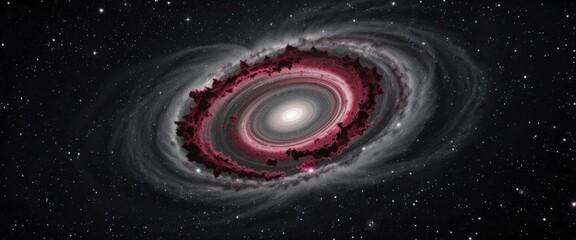 Dark Matter Swirl  Detailed Black and White Composition of the Galactic Bulge, Highlighting Deep Space   Sparse Star Populations