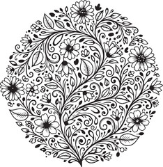 Intricate Floral Design Circle