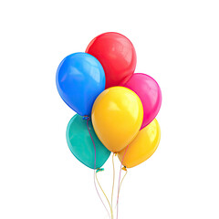 Colorful balloons clustered together