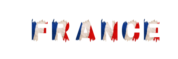 france typography flag isolated on transparent or white background