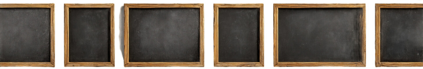 Six vintage wooden-framed slates
