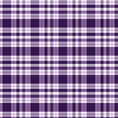Classic Purple and White Plaid Pattern - Seamless Tartan Texture.