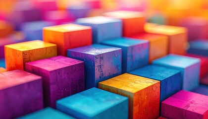 Obraz premium Arrangement of Colored Blocks