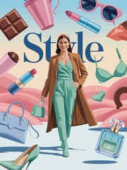 A stylish woman carries chic accessories while showcasing her unique fashion sense, blending confidence and modern trends in a captivating visual narrative.