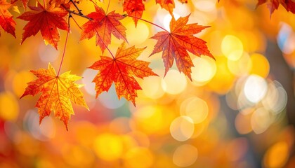 Obraz premium Maple Leaves in Autumn Sunlight