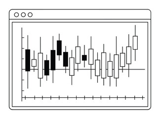 Candlestick Chart on Screen Displaying Market Trends and Financial Data Analysis