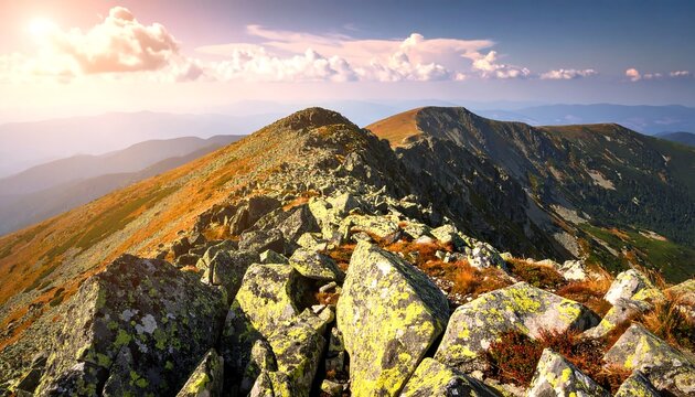 Mountain ridge at sunset (1)