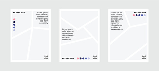 Moodboard layout template with comic frame style for flyer, poster or cover