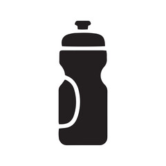 Sports water bottle glyph icon. Fitness hydration symbol for gym and exercise. Black silhouette vector illustration.