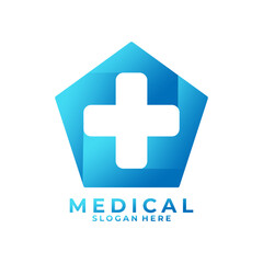 Obraz premium Medical simple logo design vector template