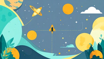 Vector flat space design background with small elements