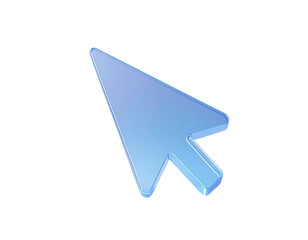 3d Click pointer cursor arrow icon on white background