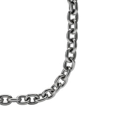 Obraz premium Close-up view of a gleaming silver metal chain linked together creating a strong industrial texture transparent background