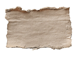 A weathered cardboard piece, ragged edges