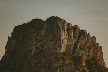 Dramatic Close-Up of Es Vedrà Rock Face at Sunset, Ibiza