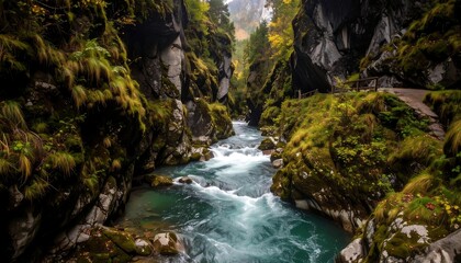 Mountain river gorge