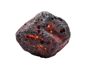 Molten rock, glowing embers within