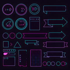 Neon Glow Futuristic Planner Sticker Set